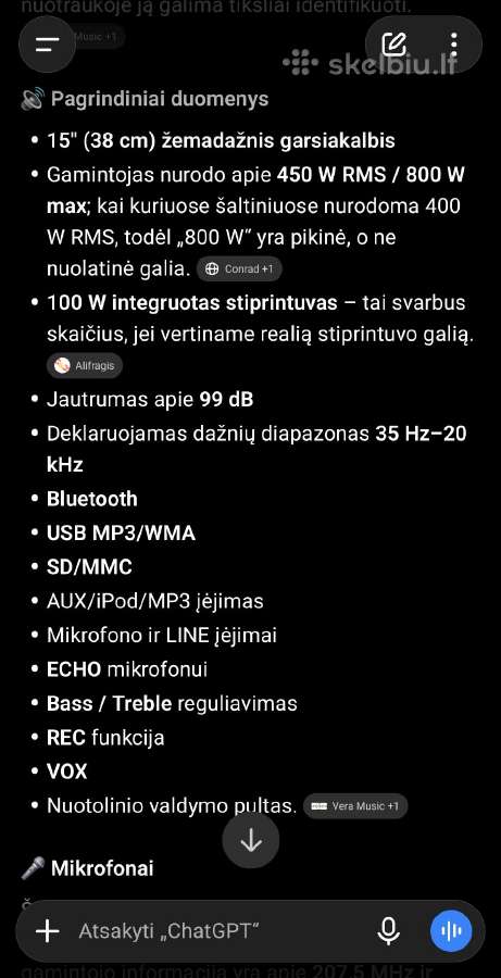 Ibiza Sound Port15vhf-bt-wh - nuotraukos Nr. 6