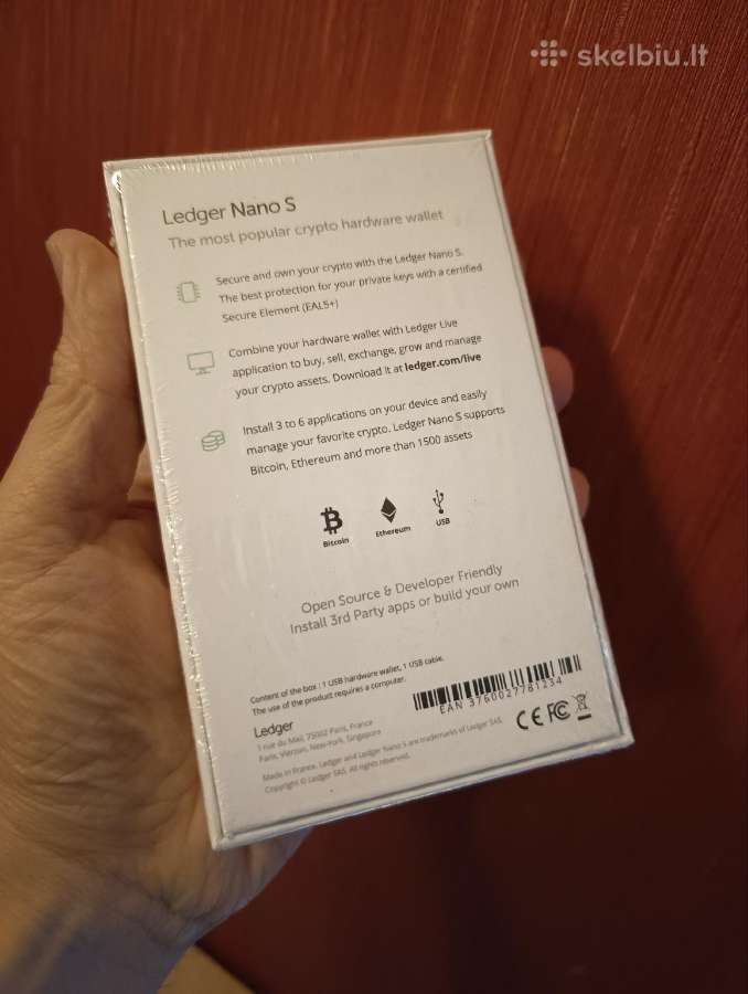 Naujas Ledger Nano S kriptovaliutų piniginė (Neišp - nuotraukos Nr. 3