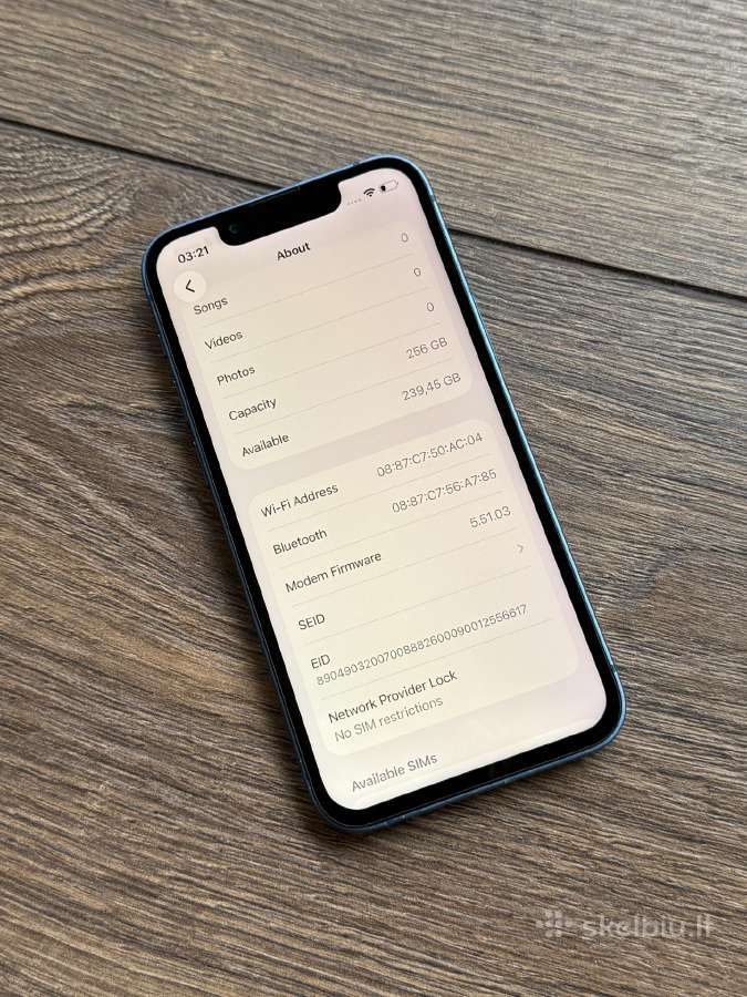 Apple iPhone 13 Mini 256gb Blue - nuotraukos Nr. 8