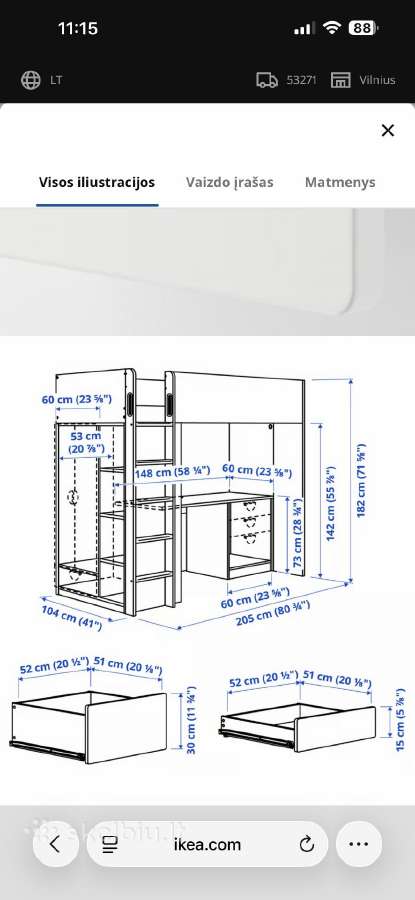 Ikea Smastad lova paaugusiam vaikui - nuotraukos Nr. 7
