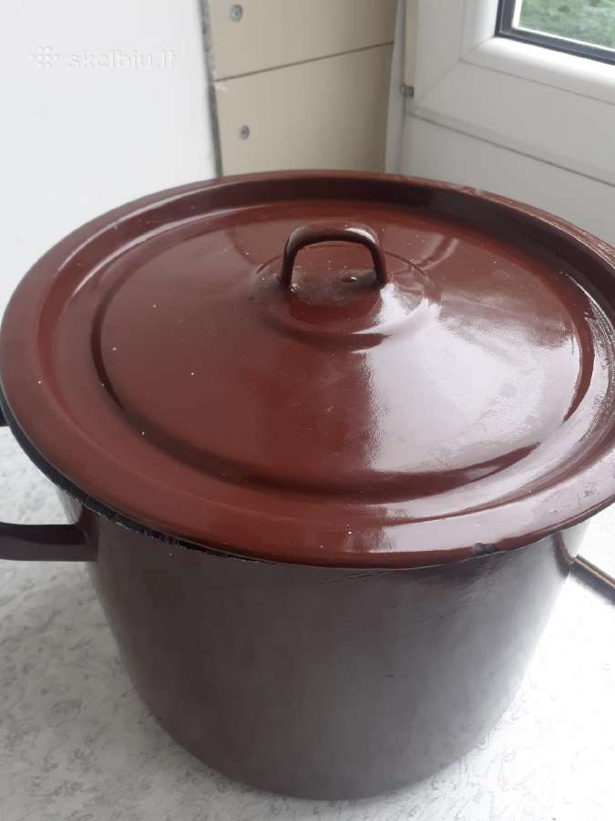 Emaliuotas puodas 15 l. 18e. - nuotraukos Nr. 2