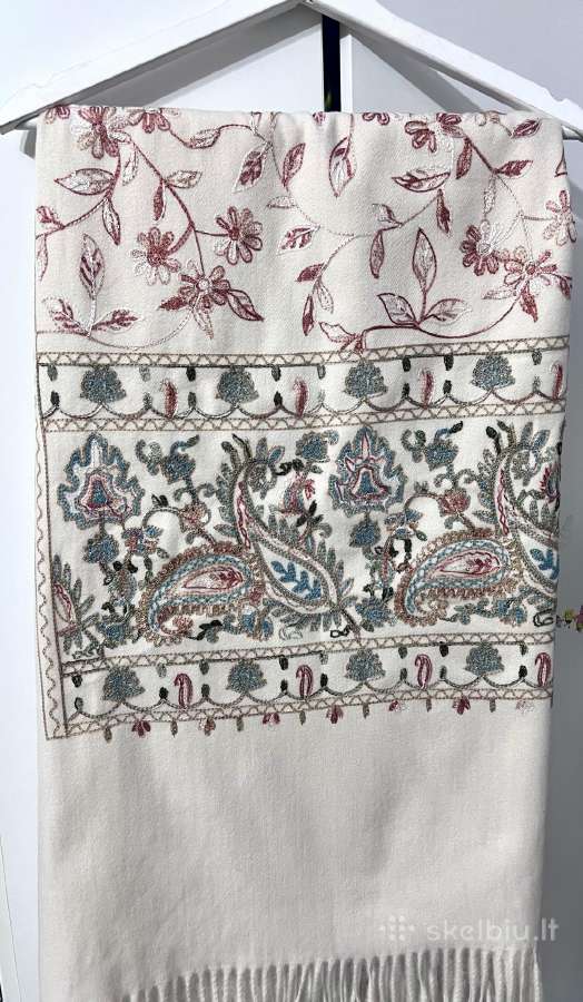 100% kašmyro boho šalikas su išsiuvinėjimais - nuotraukos Nr. 2
