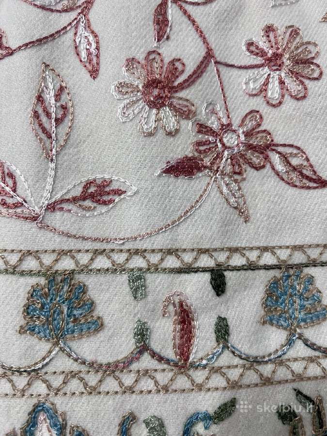 100% kašmyro boho šalikas su išsiuvinėjimais - nuotraukos Nr. 3