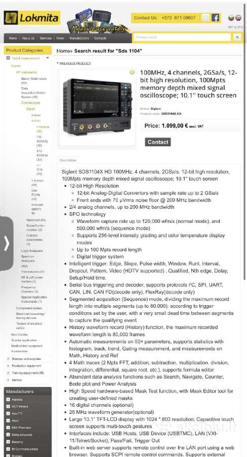Oscilografas siglent Sds1104x HD su Sla1016 - nuotraukos Nr. 4