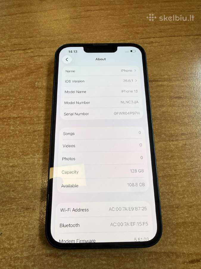 iPhone 13 Blue128gb - nuotraukos Nr. 3