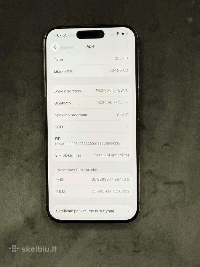 iPhone 15 Pro 256gb Blue - nuotraukos Nr. 12