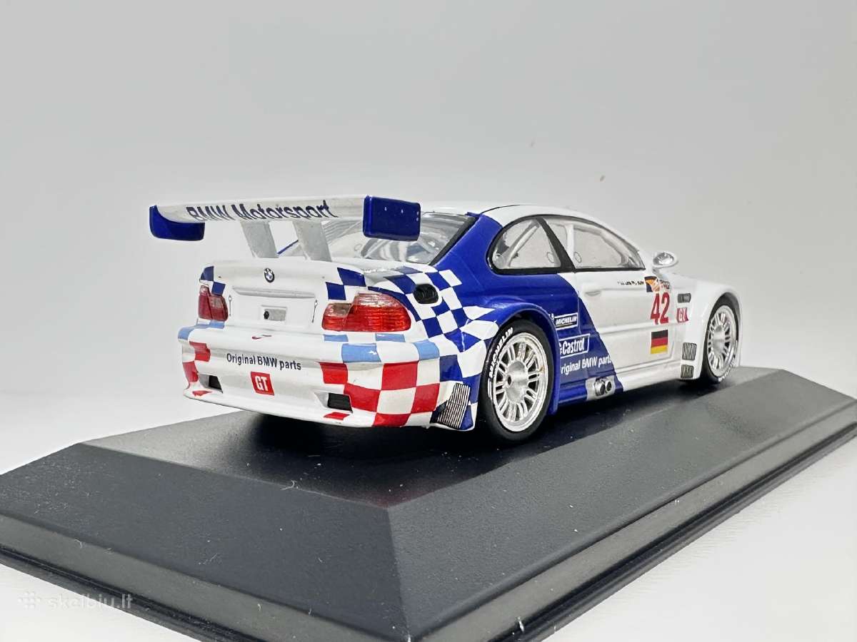 Bmw M3 Gtr V8 E46 #42 Alms 2001 balta/mėly 1:43 - nuotraukos Nr. 4