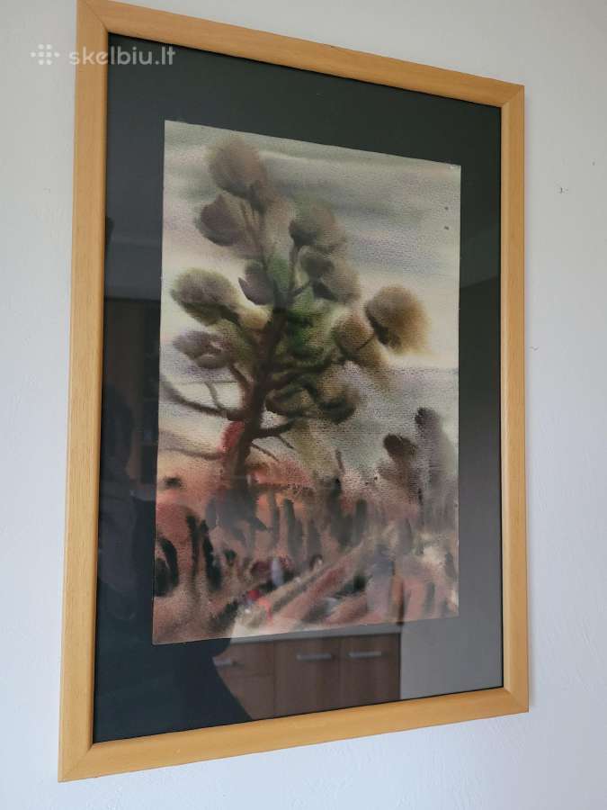 Akvarelė "Medis", Vyt. Jackevičius, 1985 - nuotraukos Nr. 2