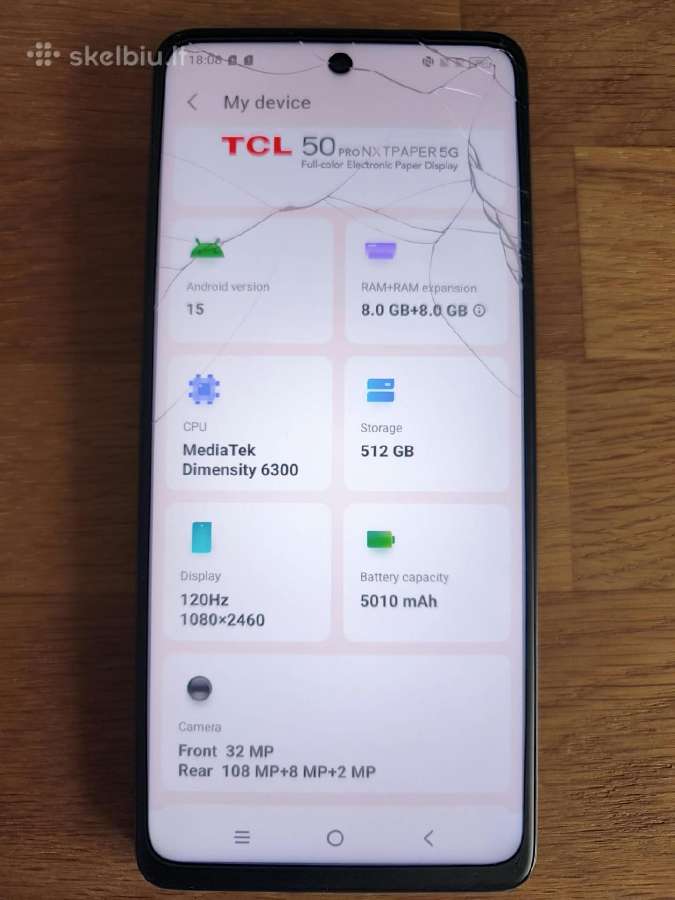 Parduodu naudotą telefoną „Tcl 50 Pro Nxtpaper 5G“ - nuotraukos Nr. 5