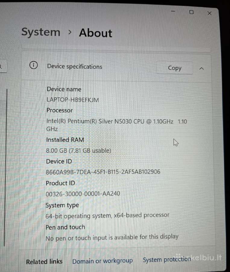 Acer Swift1 14–8 GB RAM/256 GB SSD/intel P N5030 - nuotraukos Nr. 4