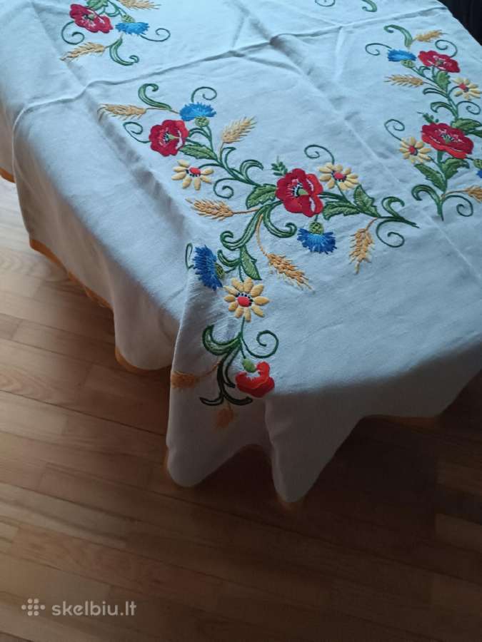 Vintažinė rankų darbo lininė staltiesė - nuotraukos Nr. 7
