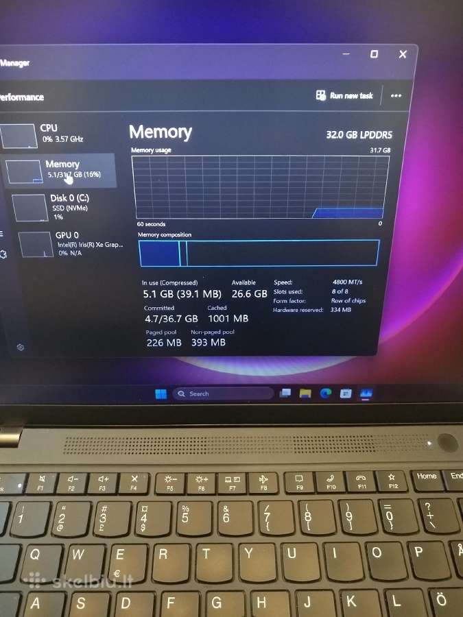 T14s i7-1265p/32gb RAM/512gb/touch - nuotraukos Nr. 4