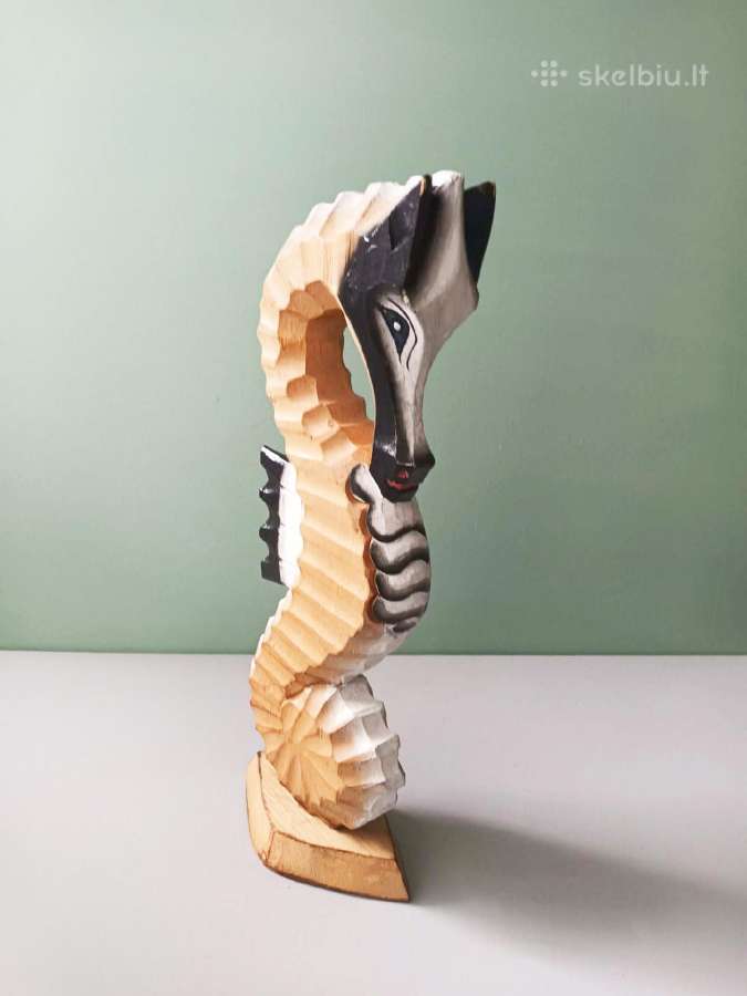 Statulėlė medinė, 32cm aukštis, Jūros arkliukas - nuotraukos Nr. 3