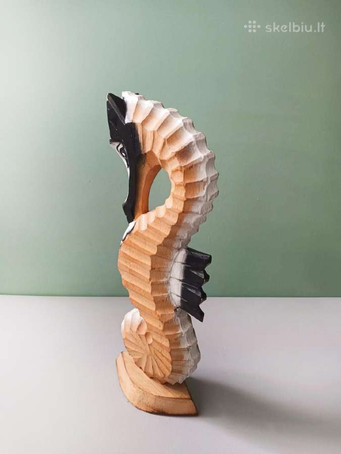 Statulėlė medinė, 32cm aukštis, Jūros arkliukas - nuotraukos Nr. 4