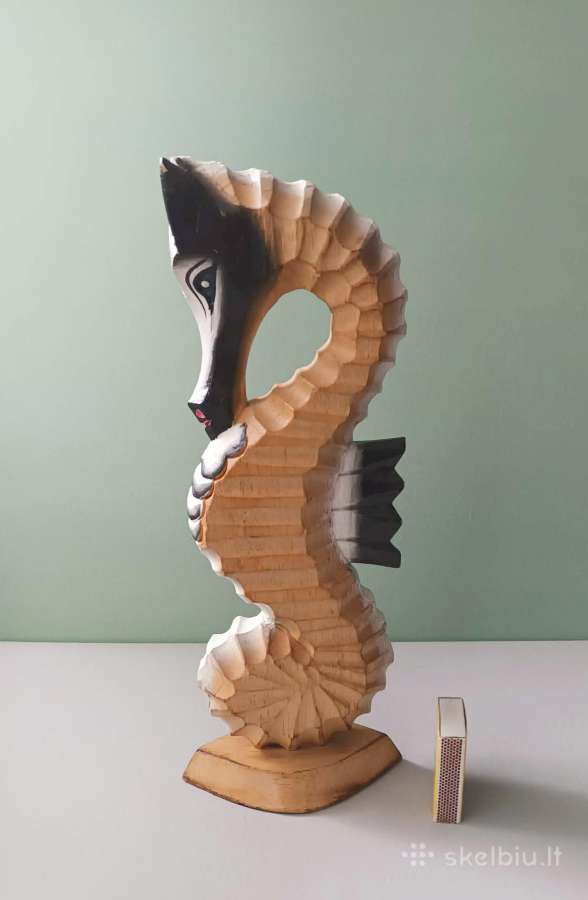 Statulėlė medinė, 32cm aukštis, Jūros arkliukas - nuotraukos Nr. 12