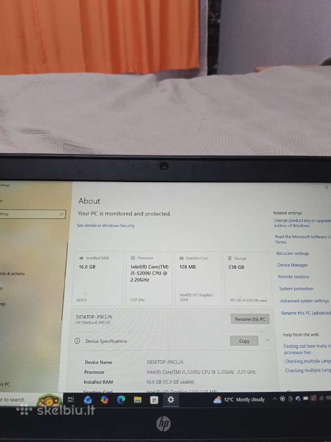 Hp Elitebook 840 G2 16gb RAM i5 5200u Intel HD 550 - nuotraukos Nr. 4