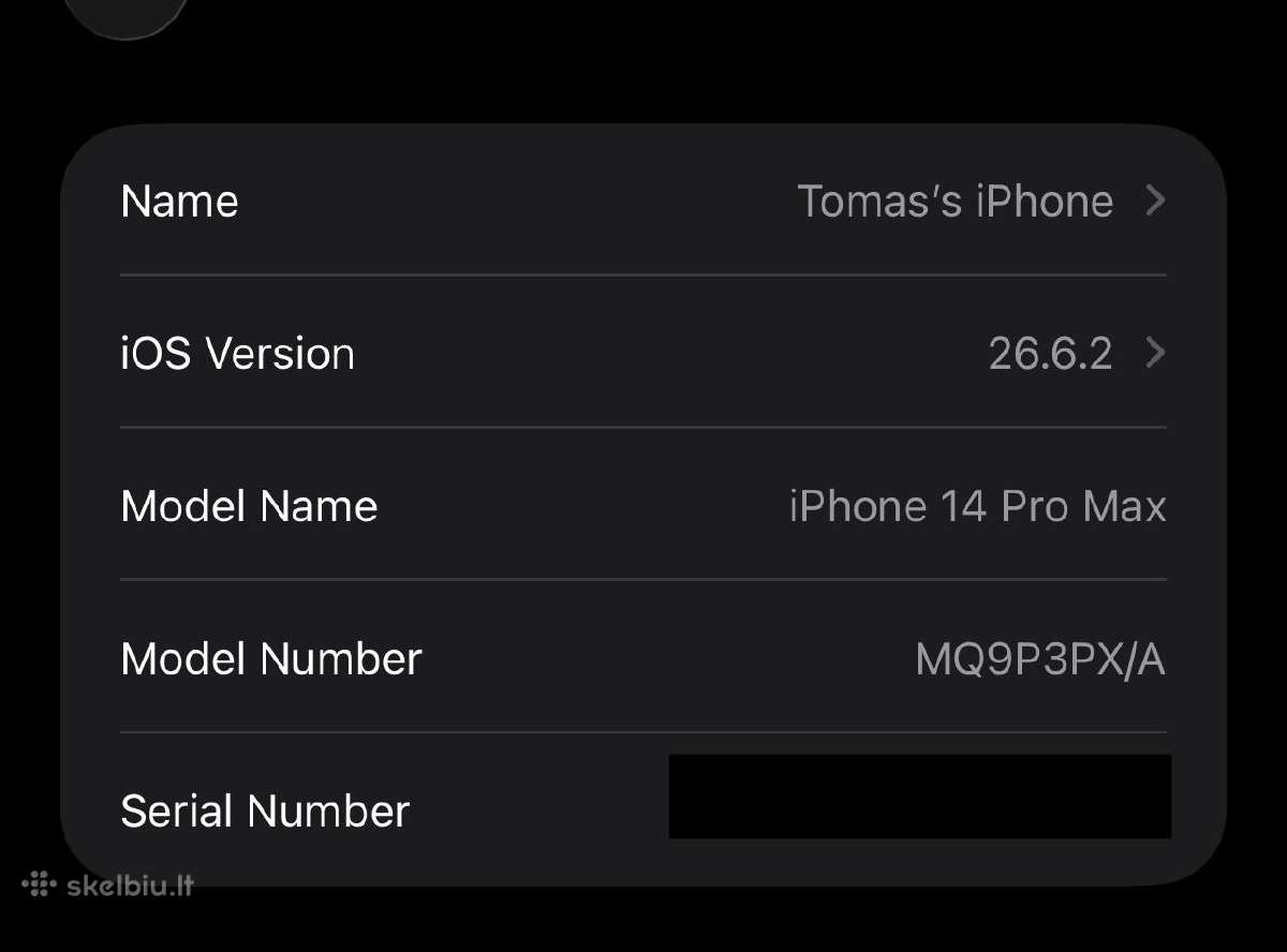 iPhone 14 Pro Max 128 GB Space Black - nuotraukos Nr. 10