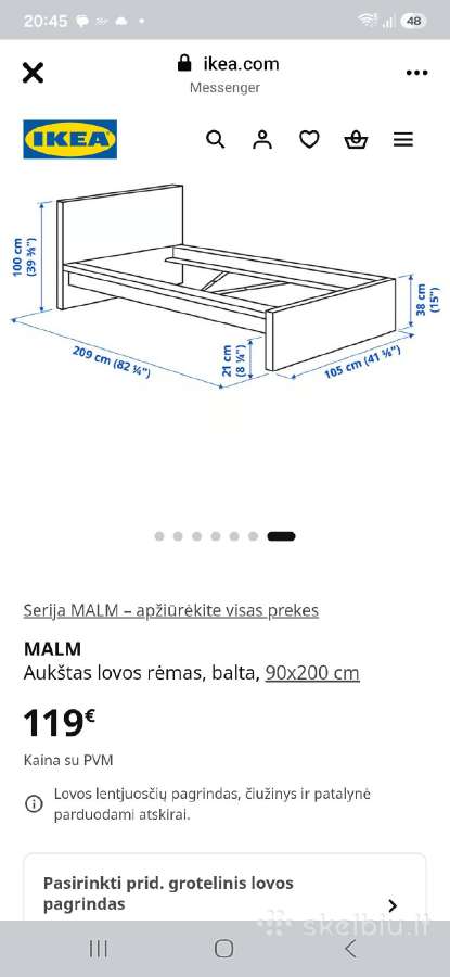 Lova 90x200+ištraukiama lova(su čiužiniais) - nuotraukos Nr. 3