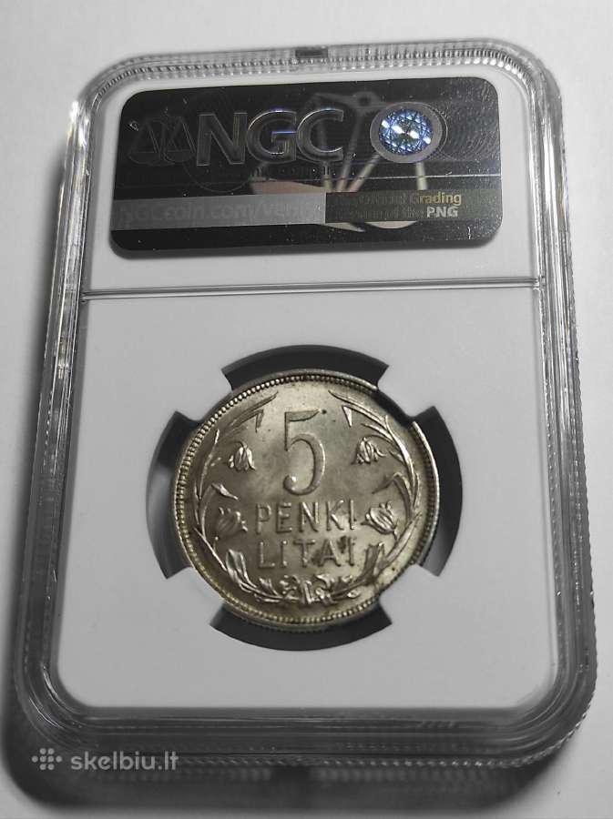 Lietuva 5 litai 1925 Ngc Ms62 - nuotraukos Nr. 2