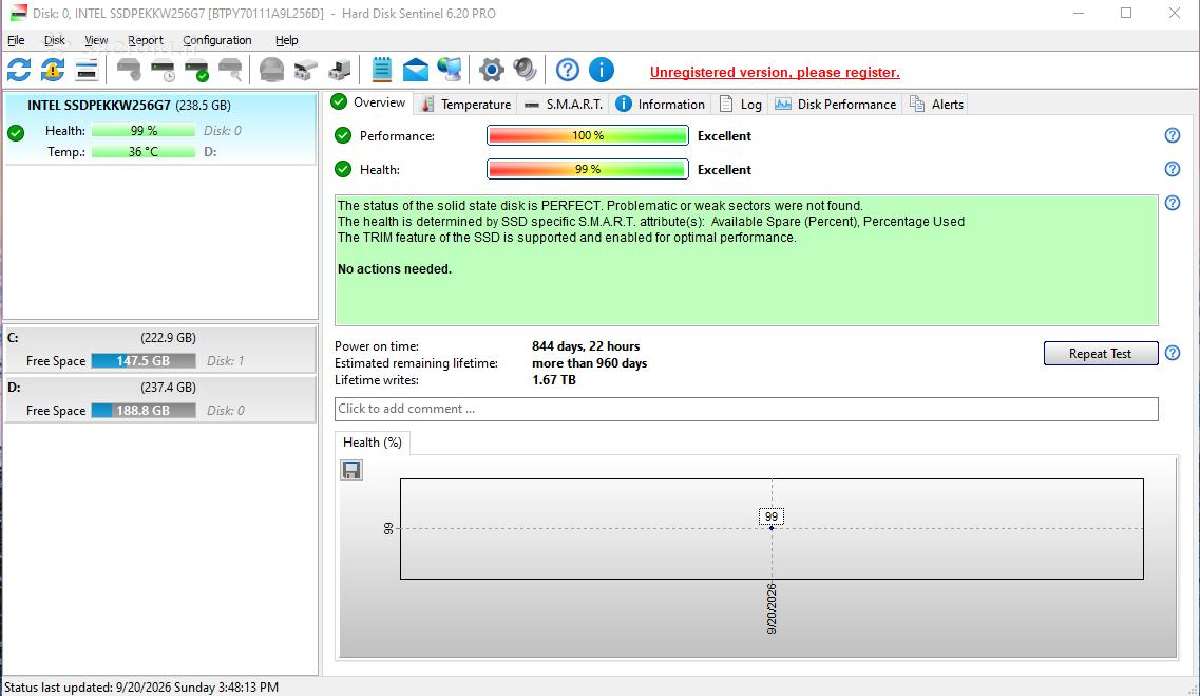 256gb Intel 600p Nvme M.2 - nuotraukos Nr. 3