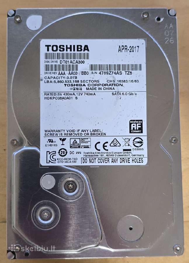 3.5" Sata HDD 1tb 2tb 3tb - Nauji ir naudoti - nuotraukos Nr. 11
