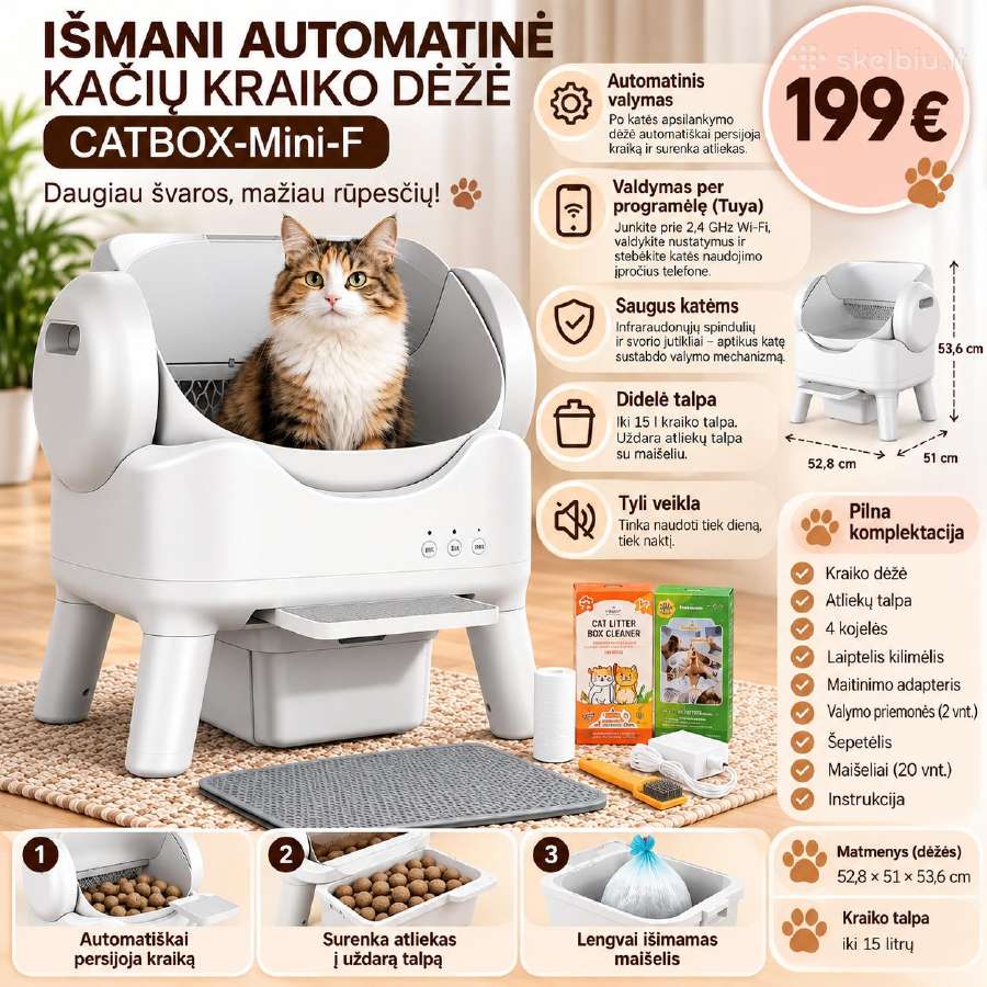Išmani automatinė kačių kraiko dėžė - nuotraukos Nr. 4