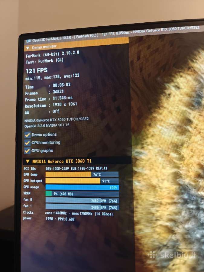 Nvidia Rtx 3060ti 8gb Xlr8 - nuotraukos Nr. 3