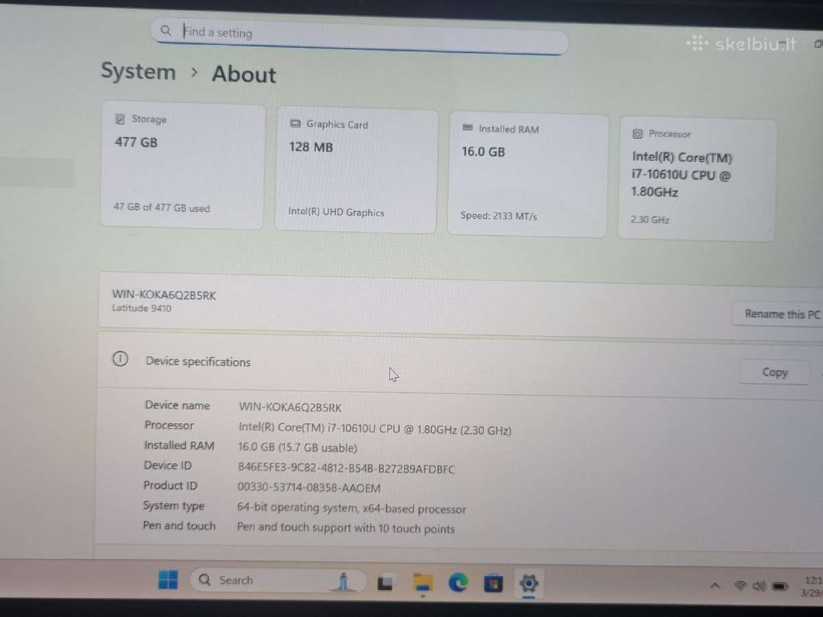 Dell Latitude 9410 2-in-1 - nuotraukos Nr. 8