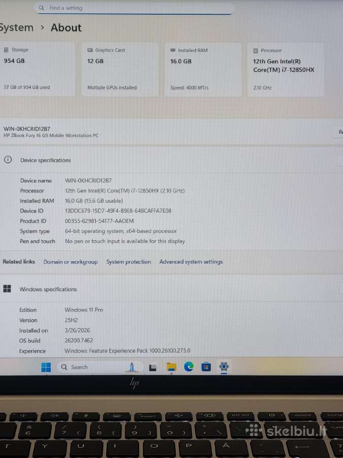Zbook Fury 16 G9 Rtx A3000 - nuotraukos Nr. 7