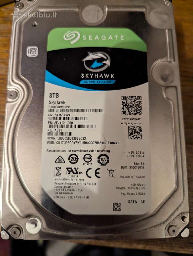 Seagate Skyhawk 8tb 7200rpm - nuotraukos Nr. 2