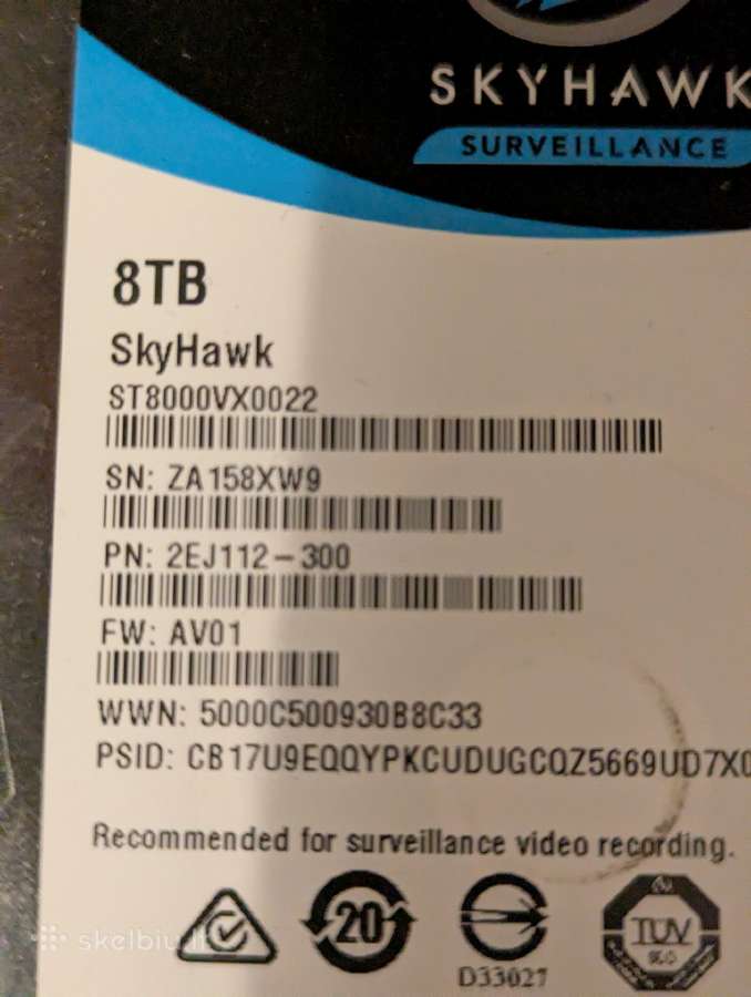 Seagate Skyhawk 8tb 7200rpm - nuotraukos Nr. 3