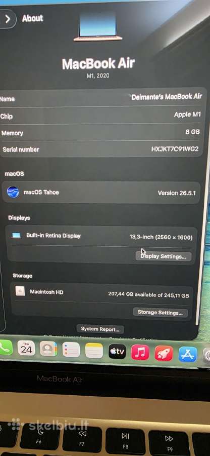 MacBook Air 13inch, 256gb M1 2020 - nuotraukos Nr. 4