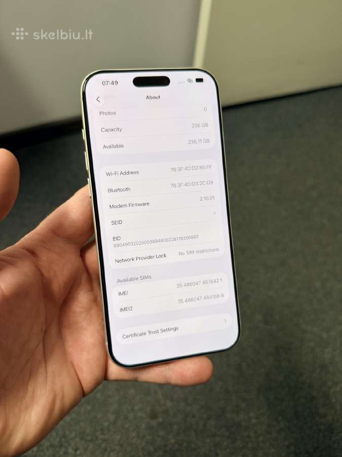 Idealus Apple iPhone 17 Pro Max, 256gb Silver - nuotraukos Nr. 8