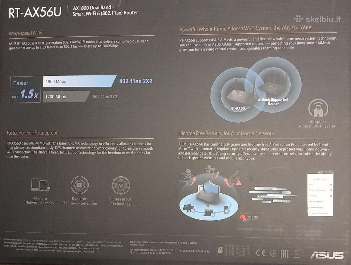 Naujas Asus Rt-ax56u WiFi 6 maršrutizatorius - nuotraukos Nr. 2