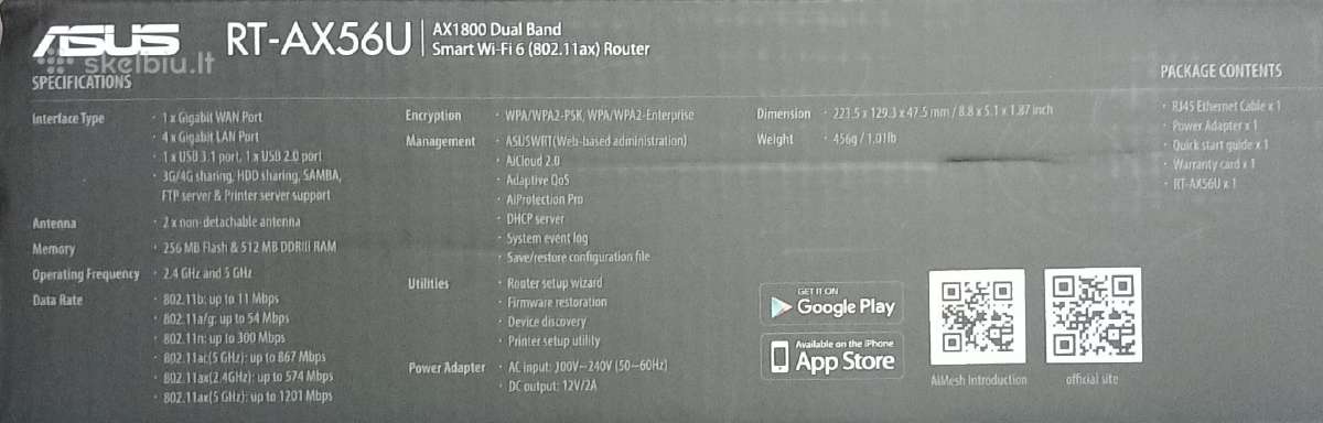 Naujas Asus Rt-ax56u WiFi 6 maršrutizatorius - nuotraukos Nr. 3