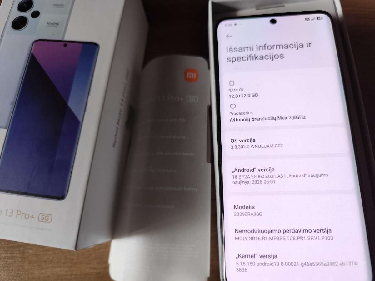 Xiaomi redmi note 13 pro plus 5G 512gb - nuotraukos Nr. 2