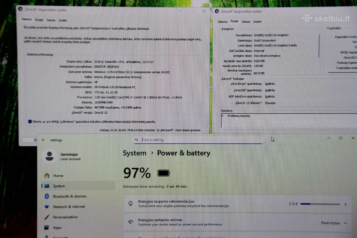 Hp Probook i7-1165g7 16gb 512ssd Fullhd Ips - nuotraukos Nr. 10