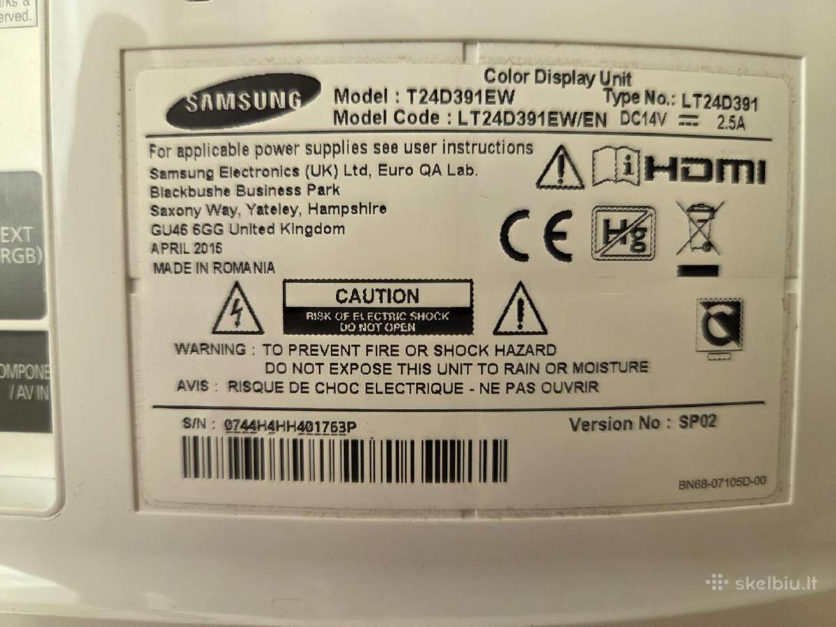 Televizorius Monitorius Samsung T24d391 - nuotraukos Nr. 2