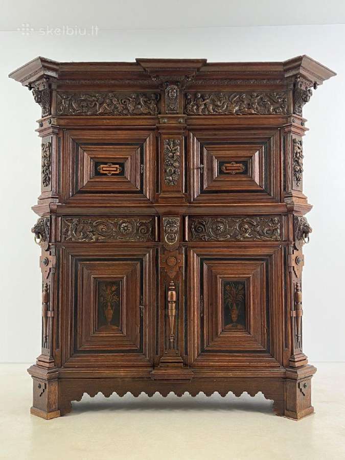 Ąžuolinė, XIX a. pr. drožinėta komoda - nuotraukos Nr. 3