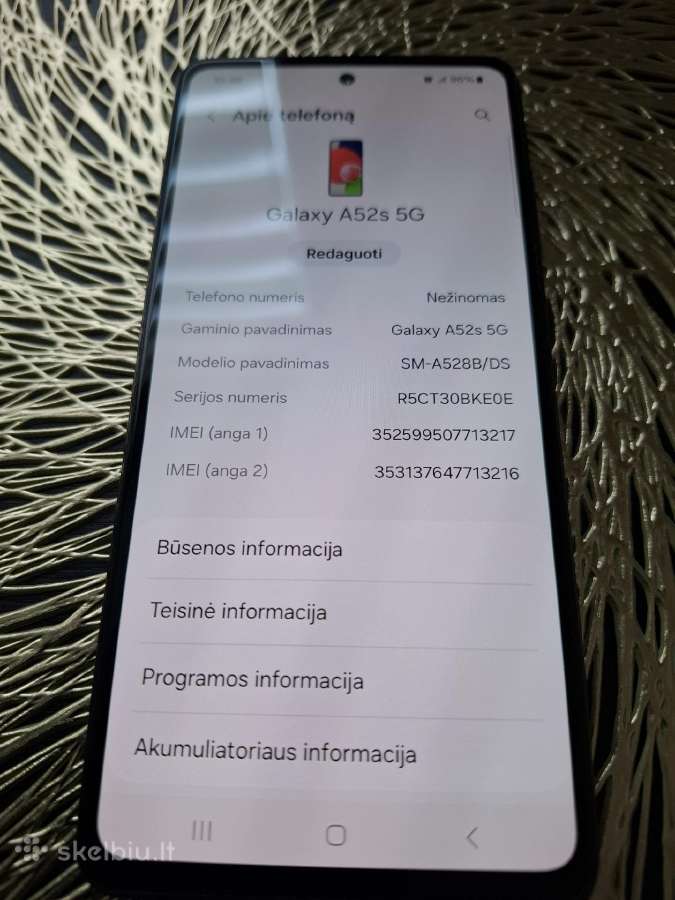 Telefonas Samsung A52 - nuotraukos Nr. 3