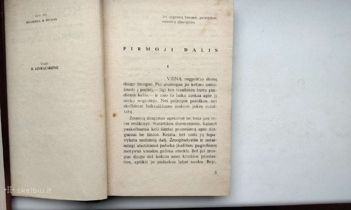 Kobo Abė. Moteris smėlynuose.1968 m. leid. - nuotraukos Nr. 3