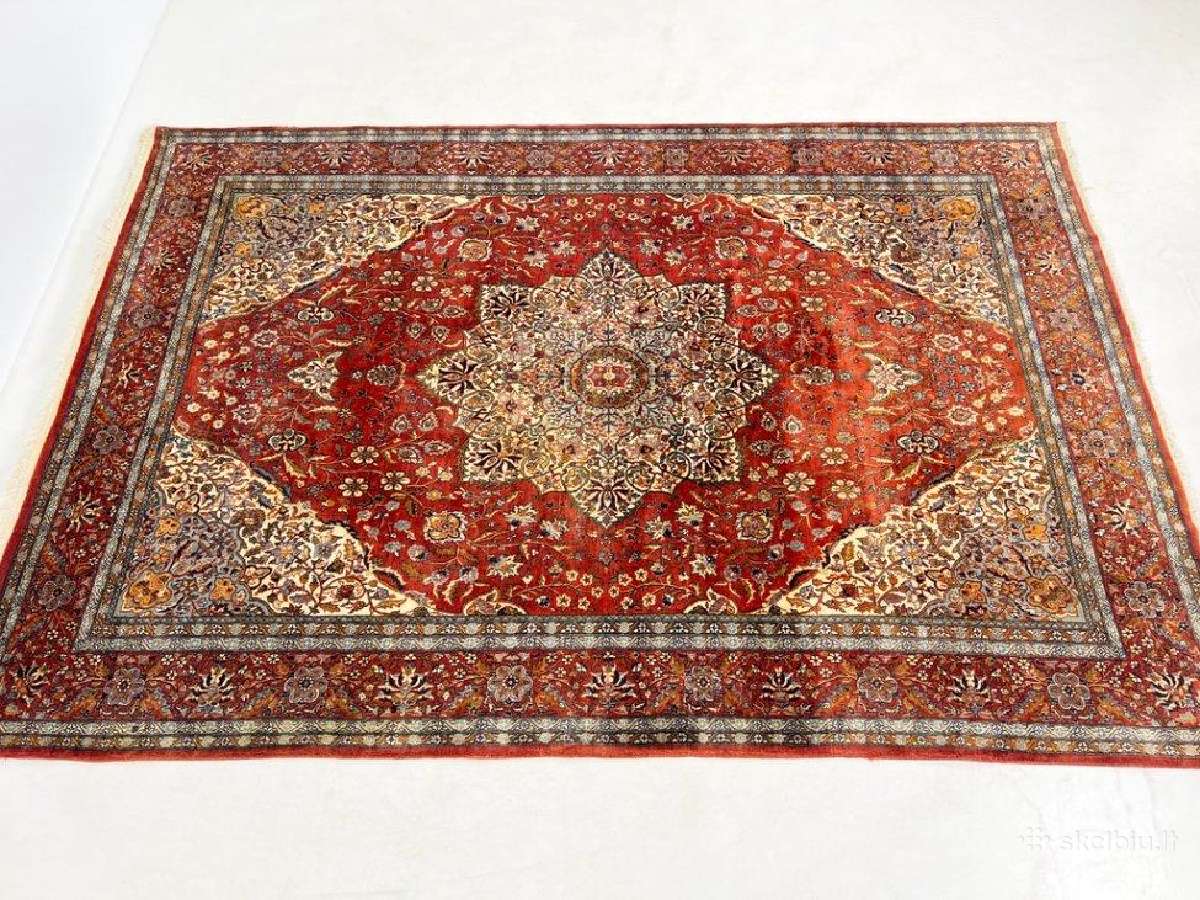 Vilnonis, rankų darbo kilimas "Kashan" - nuotraukos Nr. 4