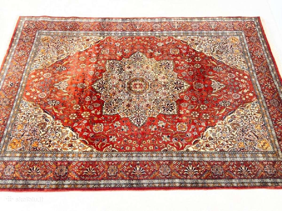 Vilnonis, rankų darbo kilimas "Kashan" - nuotraukos Nr. 5