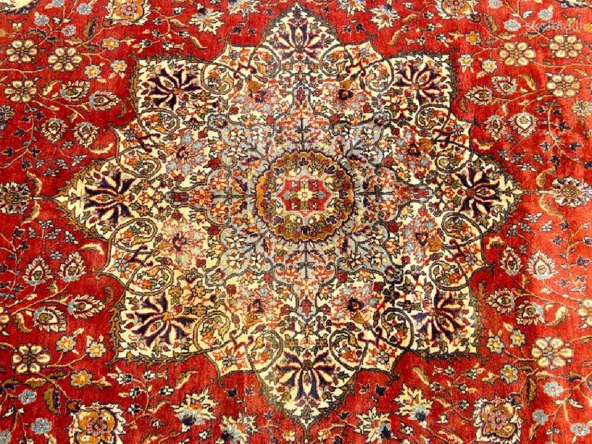 Vilnonis, rankų darbo kilimas "Kashan" - nuotraukos Nr. 6