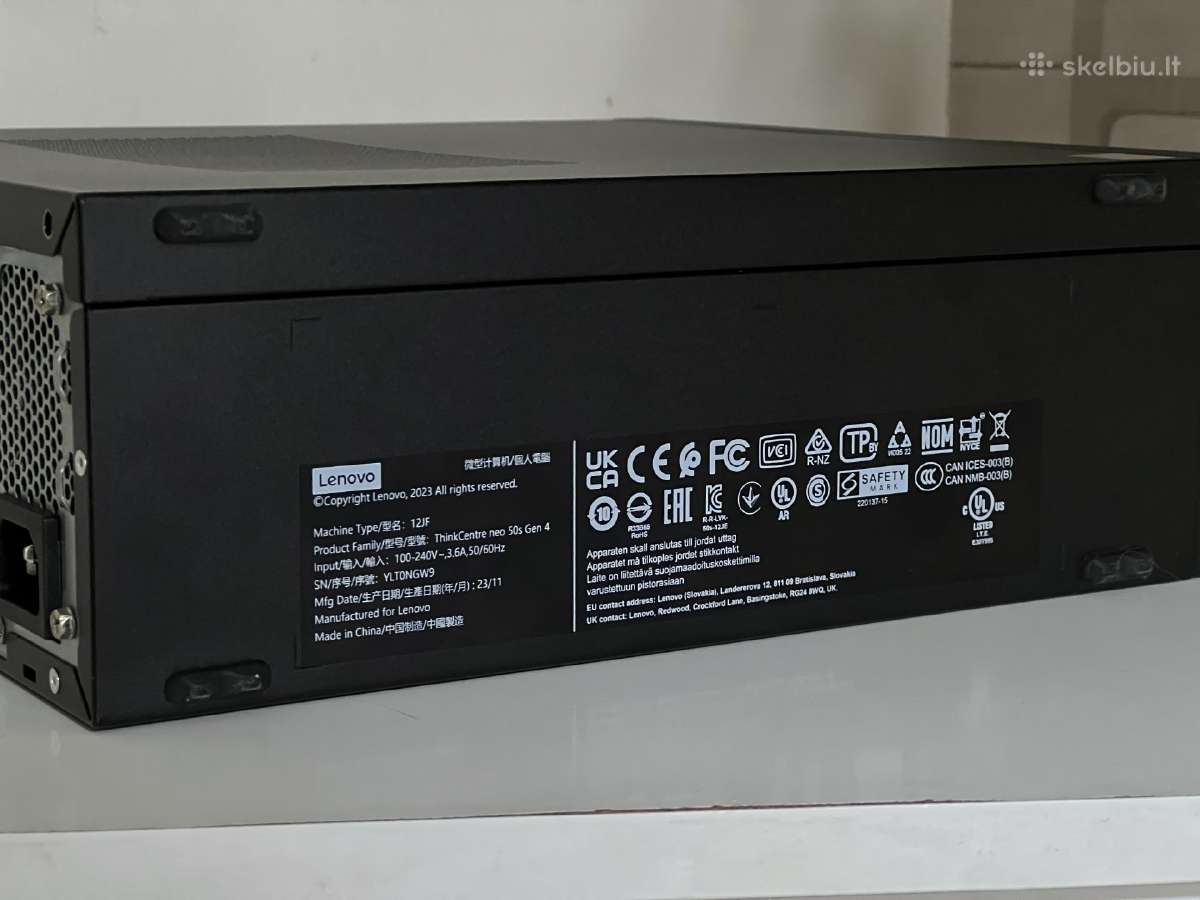 Parduodamas Thinkcentre Neo su I3-13k, 8gb/256gb. - nuotraukos Nr. 7