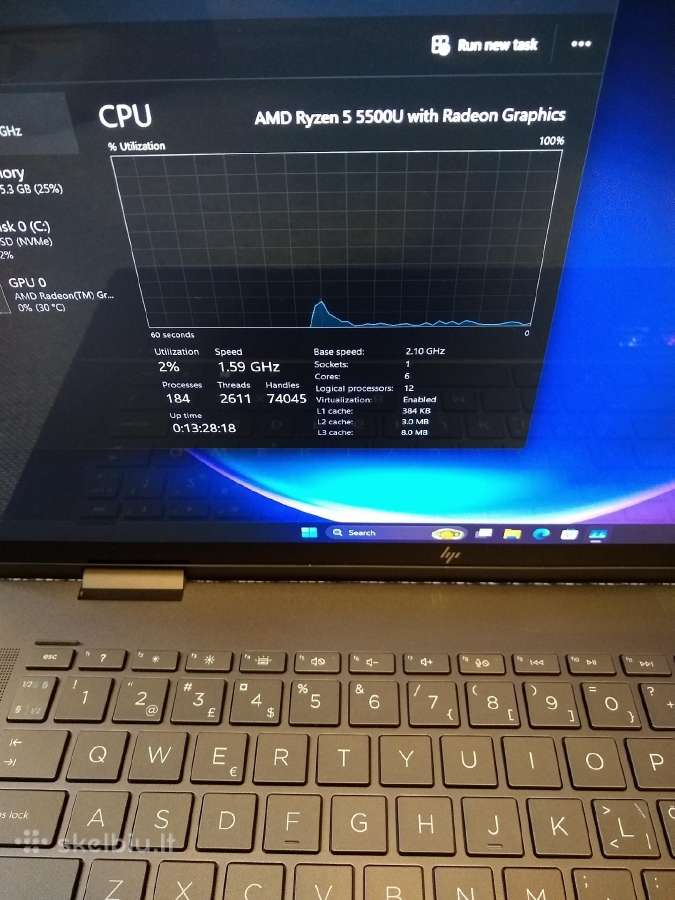 Envy X360 Ryzen 5500u/16/500/touch - nuotraukos Nr. 5