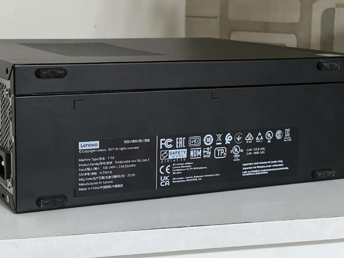 Parduodamas Thinkcentre Neo su I5-12k, 8gb/256gb. - nuotraukos Nr. 6