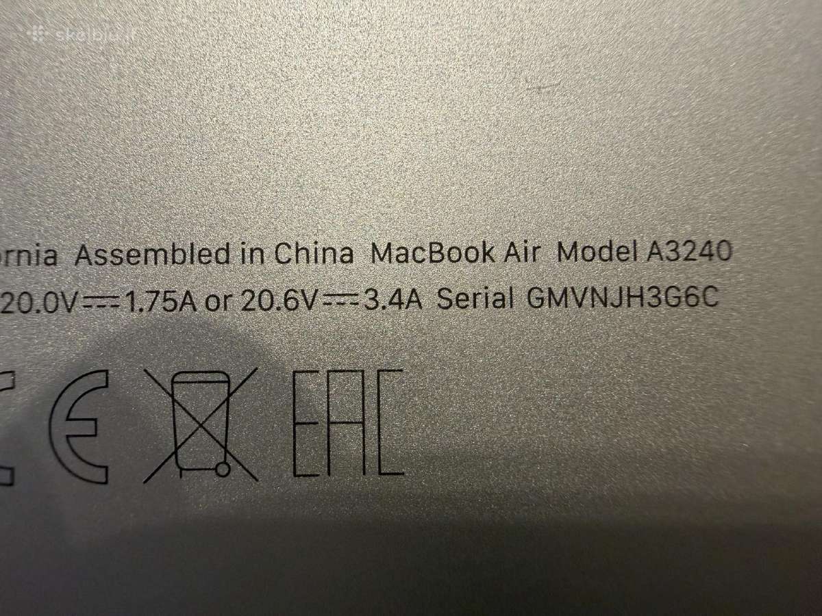 MacBook air 13 m4 iCloud (dalims) - nuotraukos Nr. 3