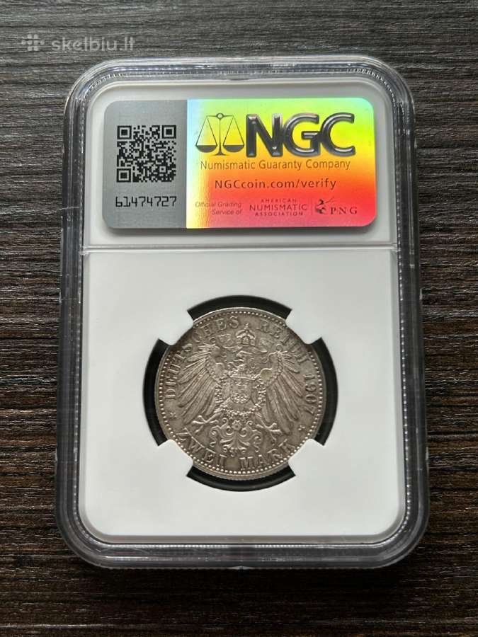 Vokietija 2 markes 1907 Baden Ngc Ms64 - nuotraukos Nr. 2