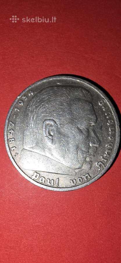 Vokietija 5 markės 1936,sidabras 0,900-13,89gr. - nuotraukos Nr. 2
